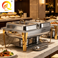 Réchaud de buffet professionnel en acier inoxydable pour hôtels et restaurants, alimenté à l'alcool, équipement de maintien au chaud