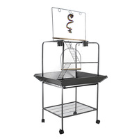 Cage pour animaux de compagnie robuste en fil de fer, pliable, pour perroquets, volière d'élevage, aire de jeux, plateforme interactive pour oiseaux et rats