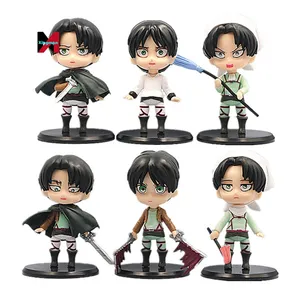 6 Stuks/Batch Cartoon Aanval Op Titan Figuur Speelgoed Eren Jaeger Pvc Decoratie Model Poppen