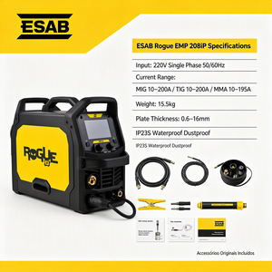 เครื่องเชื่อมอินเวอร์เตอร์แบบพกพา ESAB Rogue EMP 208iP 200A 220V MIG TIG MMA สำหรับ<span class=keywords><strong>เชื่อม</strong></span>อะลูมิเนียม สแตนเลส และเหล็กกล้าคาร์บอน - Product Image 3