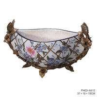 Stock de céramique française américaine bleu et blanc Art déco Vase de table moderne Décoration intérieure européenne