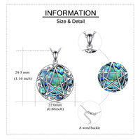 Collier pendentif lune pentagramme de sorcière en argent sterling 925 de haute qualité