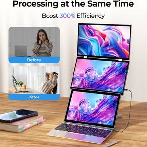 Moniteur à triple écran Ordinateur portable portable de 15.6 pouces avec interface IPS de type C et double écran LED pliable pour un usage professionnel - Product Image 3