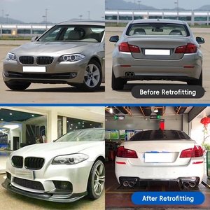 Nouveau kit carrosserie en fibre de carbone pour pare-chocs avant/arrière avec feux antibrouillard, compatible BMW Série 5 F10/F18 (2010-2017), fixation par boulons - Product Image 2