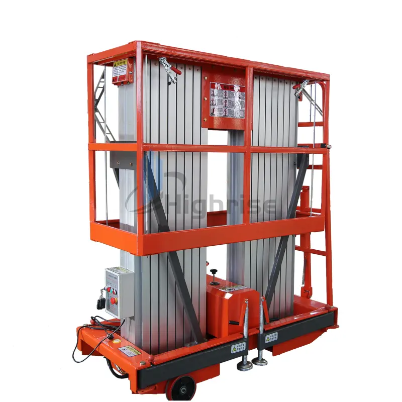 Wholesale 9m 10m Load 200kg Portable Vertical Hydraulic Ladder Two Mast Electric Aluminum Alloy Telescopic Lift Platform