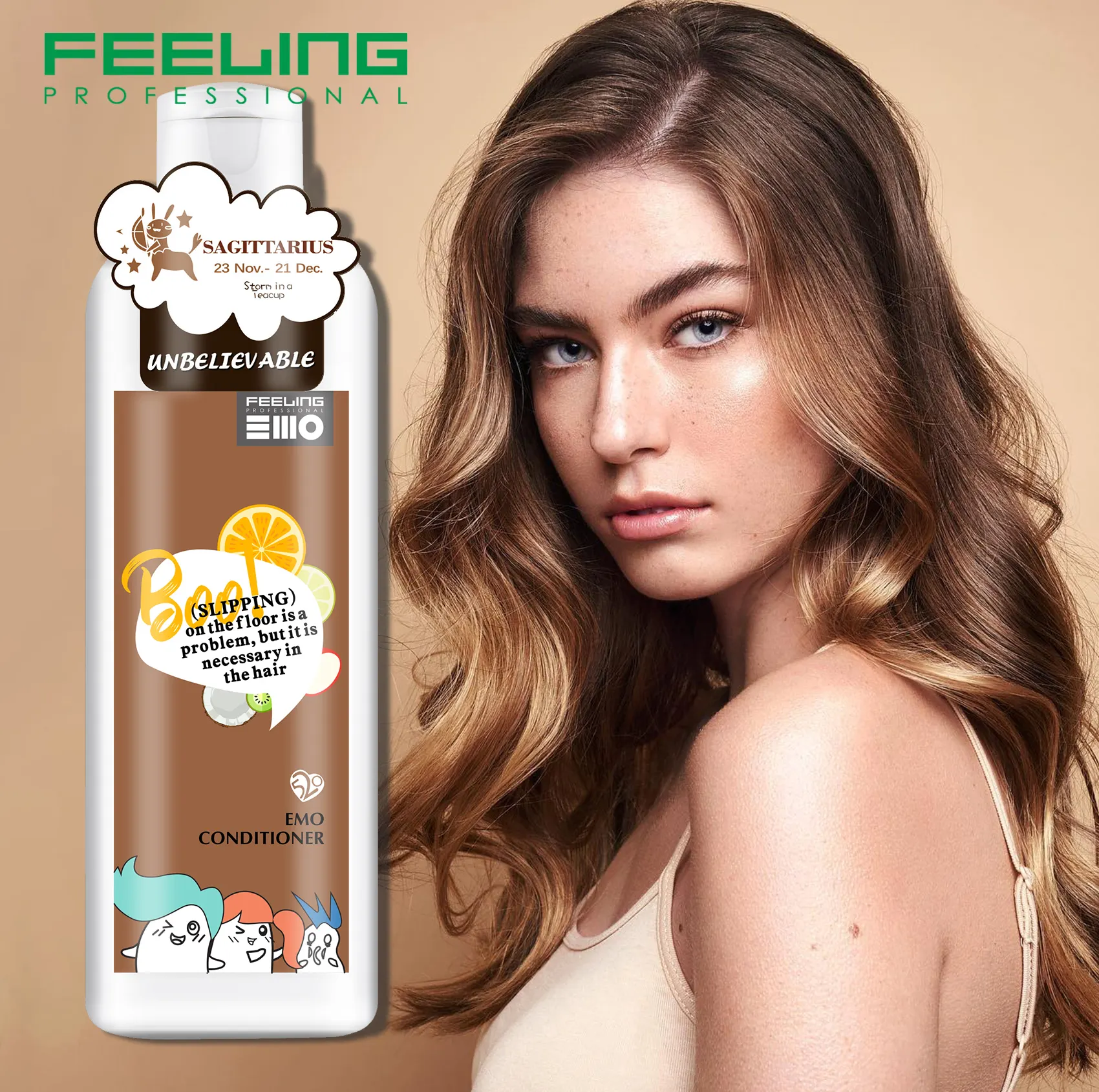 FEELING EMO Fórmula hidratante nutritiva Acondicionador para el cabello Cabello seco dañado Fuerza extra 300ML