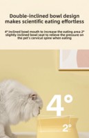 Gamelle surélevée double en céramique pour chien et chat, en porcelaine émaillée lisse noire, anti-bave, hygiénique et facile à nettoyer