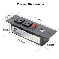 2 prises de courant US 2 chargements USB avec interrupteur œillet de bureau encastré Prise USB Prise de table intégrée dans un meuble