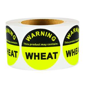 Etiquetas de seguridad alimentaria personalizables Pegatinas de notificación de <span class=keywords><strong>al</strong></span>érgenos con impresión UV Notificaciones de seguridad de <span class=keywords><strong>alergia</strong></span> alimentaria de alta adherencia - Product Image 1