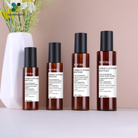 Flacon de pulvérisation de lotion pour animaux de compagnie ambré 100-200ml personnalisé respectueux de l'environnement bouchon de tête de pompe de presse rechargeable à brume fine de 150ml