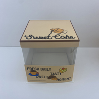 Caja para Pastel de Cartón Blanco Personalizable con Tapa Transparente de PET, Apta para Pasteles de 6-8 Pulgadas, Resistente y Segura para Alimentos, para Uso Comercial