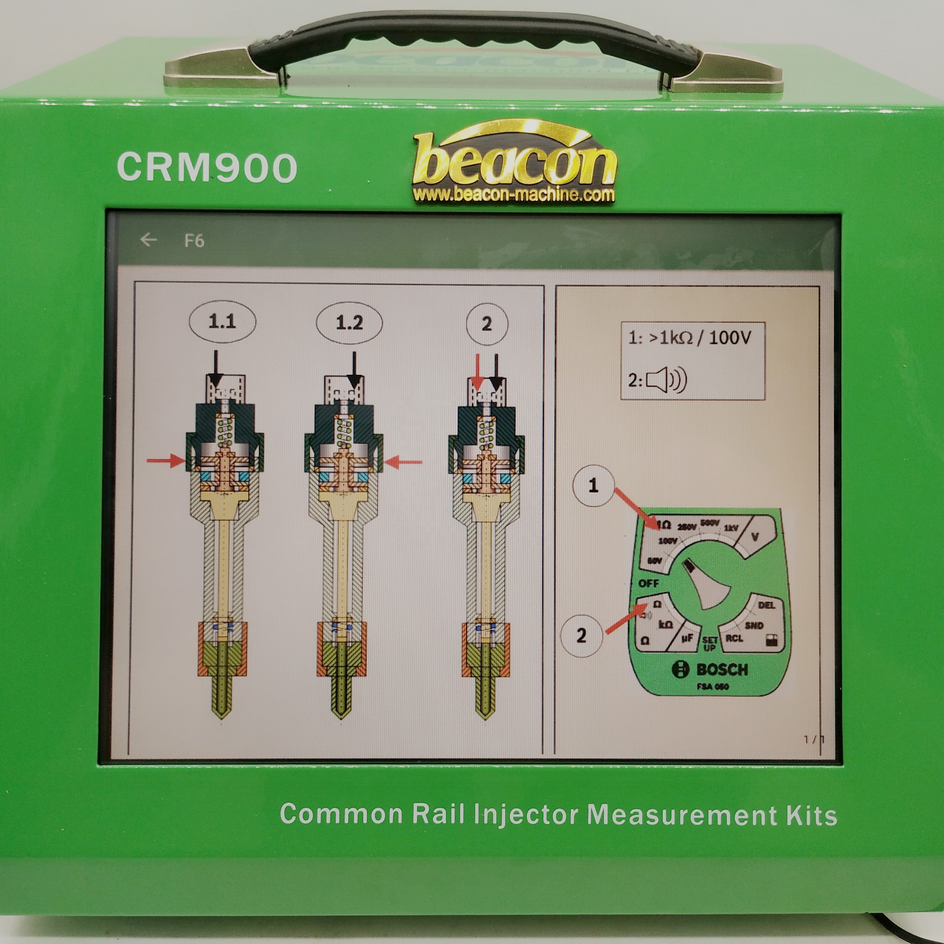 CRM900 común carril inyector herramienta de medición