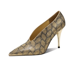 महिलाओं के कार्यालय के जूते उच्च एड़ी के पंप गैंडे-स्टडेड पैर की अंगुली स्टिलेटो स्टिलेटो हील्स 10 सेमी स्लिप-ऑन आरामदायक - Product Image 5