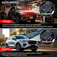 Répulsif anti-martres sans produits chimiques 3-en-1, alimentation électrique, non toxique, sans danger pour les animaux, lumière stroboscopique LED, marche/arrêt automatique pour véhicules, répulsif anti-souris