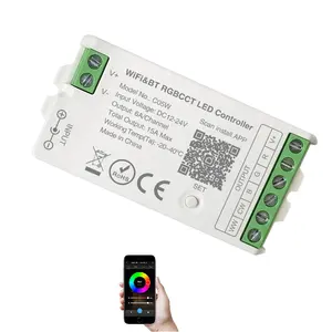 Penjualan Laris Pengontrol Strip LED RGBCCT Pintar WiFi 12V 24V Pengontrol Musik Lampu Strip