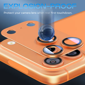 Protection d'objectif d'appareil photo en verre trempé 9H à installation ultra facile pour iPhone 17 Series, film intégré étanche à couverture complète - Product Image 5