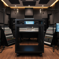 Support de rack AV en métal 12U, capacité de 500 lb, avec roulettes, pour équipement audio stéréo d'enregistrement en studio