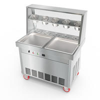 Machine à rouleaux de crème glacée industrielle haute capacité, machine à friture commerciale à table froide 380V