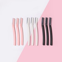 Vente chaude Professionnel 3 Pcs Sourcils Tondeuse Couteau Marque Privée LOGO Maquillage Facile Sourcils Grattoir Rasoir