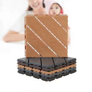 พื้นไม้ลามิเนตพลาสติกสีกาแฟลายเฉียง ขนาด 30 ซม. สำหรับระเบียงกลางแจ้ง - Product Image 3