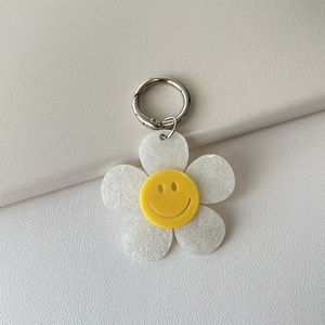 New Acrylic Cartoon Sunflower Coin Holder Keychain <b>Cute</b> for Flower Bag Charm Colorful Unique Design Pendant <b>Purse</b> Backpack - Product Image 3