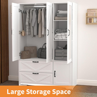 Armoire blanche moderne avec poignées dorées, armoire minimaliste pour chambre à coucher, meuble de rangement pour la maison et l'hôtel