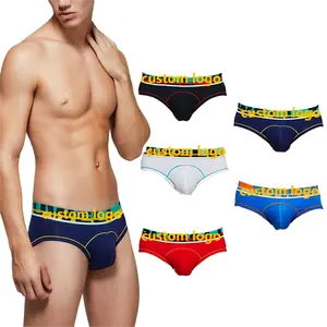 New underwear men simple solid color sexy custom color identification brand u Modal young men sports underwear low waist briefs