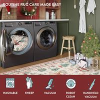 Tapis de couloir avec décor de vacances doux au dos lavable en TPR pour couloir Faux cachemire 2x10ft Beige tapis de coureur de noël