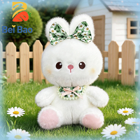 Jouets en peluche lapin rembourrés en gros de 8 pouces pour machine à griffes, poupées lapin moelleuses personnalisables avec logo