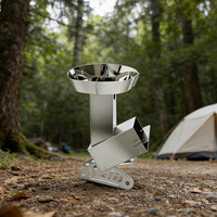 Réchaud portable INBESTCAMP en acier inoxydable 3-5L pour la cuisson, le camping, l'extérieur, pliable et compact