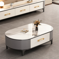 2025 maison Table basse meuble TV ensemble lumière luxe haut de gamme ardoise Simple Design moderne pour petit salon meubles pour la maison