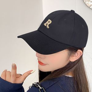 R-letter Baseball Cap For Women Cotton Sunshade Hat Korean Style Summer Student Couple Cap - Product Image 2