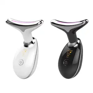 Home Use Face Neck Vibration Neck Face Lifting Massager Beauty Device Anti Wrinkle 3 Colors Led Neck Lift Device