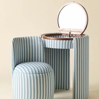 Table de maquillage en bois de style minimaliste italien, luxe léger, gain de place pour chambre à coucher, rangement rétro haut de gamme