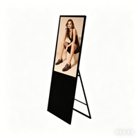 Affichage publicitaire numérique LCD 4K pliable intelligent avec écran tactile capacitif sur pied, CMS basé sur le cloud, RDM portable