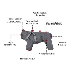 Chubasquero reflectante para perros al por mayor, chubasquero para perros, chubasquero de invierno de fábrica de cuatro patas, ligero, resistente al agua, ropa sostenible para mascotas - Product Image 2