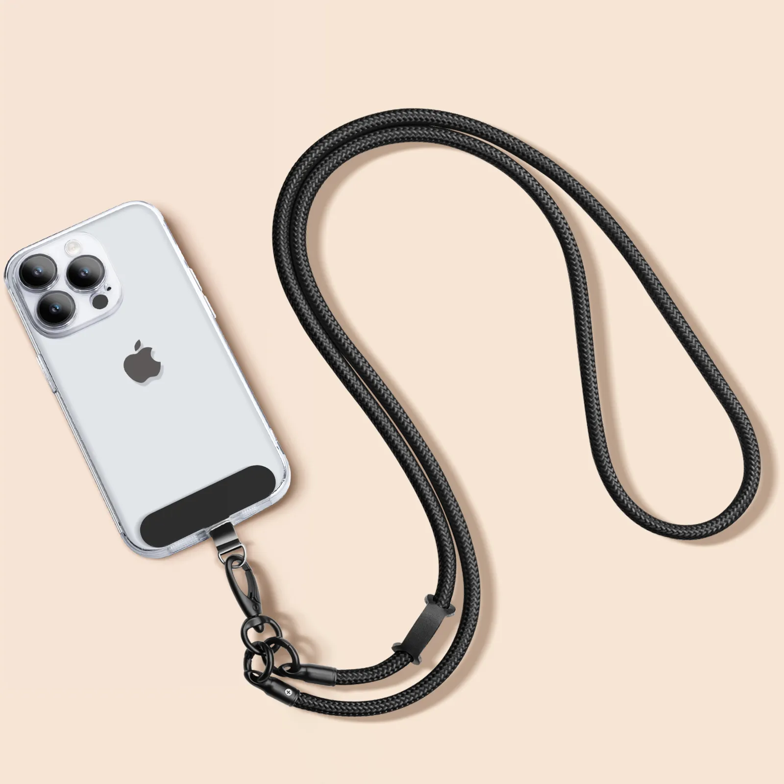 Universal Nylon Cell Phone Case with Crossbody Strap Mobile Lanyard Neck Wear Keychain Rope and Phone Tether Patch