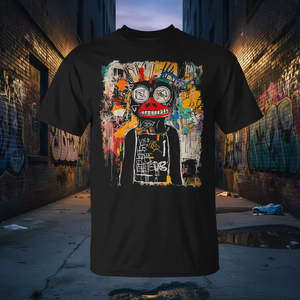T-shirt Graffiti pour homme, design artistique, coton noir, unisexe, streetwear, mode - Product Image 3