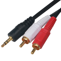 Or 3.5mm AUX Stéréo Audio Y Câble Adaptateur 2 RCA Mâle à 1.5M Longueur Compatible avec HDTV Ordinateur Smartphone Tablette Ordinateur Portable