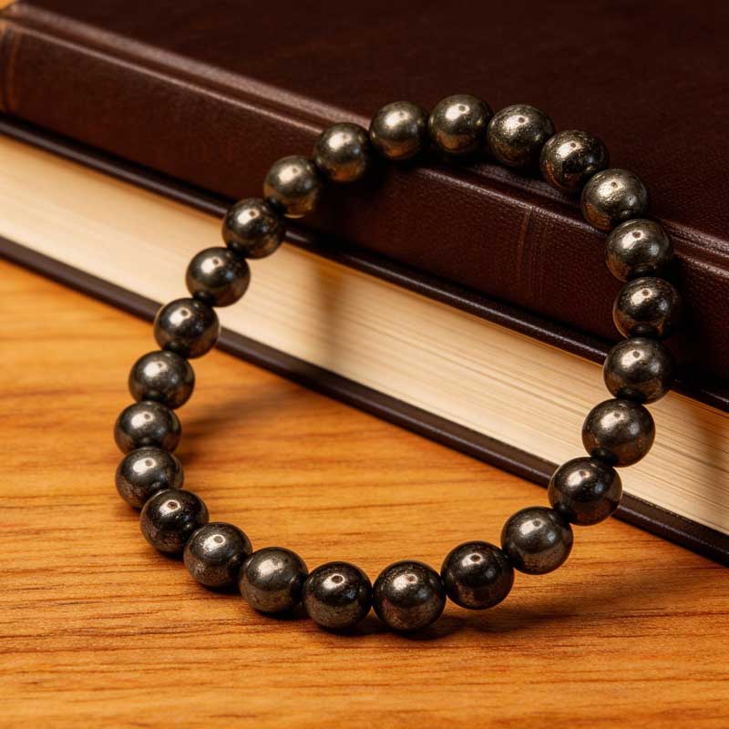 Pulsera de cuentas de pirita natural