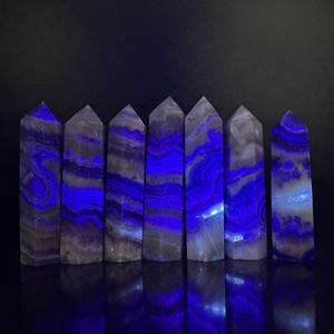 Vente en gros : Pointe de cristal de pierre naturelle de style vintage, en fluorite veinée et agate rayée, pour décoration - Product Image 6