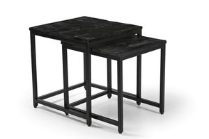 Ensemble de tables basses de haute qualité en fer/WD, ensemble de 2 tables basses carrées, meubles de salon, prix de gros. - Product Image 5