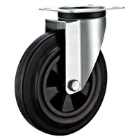 200mm/8 "Roulette de nivellement en caoutchouc solide à ressort Roues pivotantes Industri pour chariot de plage