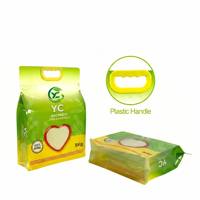 Sac d'emballage personnalisé en nylon et LDPE sous vide de 5 kg, 10 kg, 15 kg pour farine de blé et riz basmati, avec fermeture éclair et fond carré