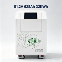 Batterie LiFePO4 de grande capacité 51,2 V 628 Ah 32 kWh avec BMS intelligent, RS485, CAN et écran tactile LCD pour système de stockage d'énergie solaire commercial