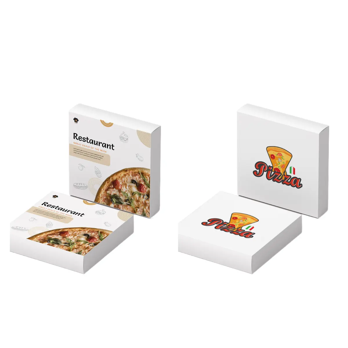 Low MOQ Factory Price Customized Brand, Size Pattern Design Various Sizes Food Containers Cardboard Pizza boxes/