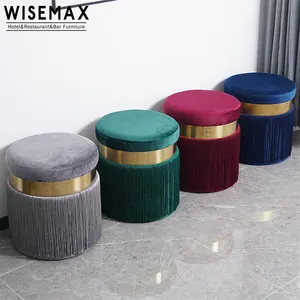 WISEMAX living room home furniture colorful velvet small stool chair classical design sofa shoe stool bedroom dressing chair