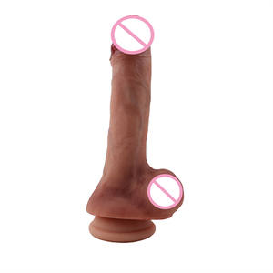 Silikon dildo mit einer Dichte und lackiertem Kopf Komfortable realistische Textur Aussehen Vene und <span class=keywords><strong>Brown</strong></span> Balls Sax Spielzeug für Mädchen - Product Image 6