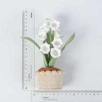 Plante artificielle en pot de muguet au crochet fait main, décoration d'intérieur en fil, pièce d'appoint pour bureau et chambre, cadeau pour