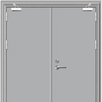 Porte coupe-feu en acier avec bande intumescente, joint d'étanchéité ignifuge, taille personnalisée pour hôtel, appartement, villa, maison, commerce